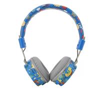 Cryfokt Écouteurs Bluetooth Dinosaures Mignons, Pliables, Légers, Portables, pour Jeu de Musique, Couleur Bleue, Livrés avec Batterie Intégrée