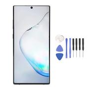 Cryfokt Écran de Remplacement AMOLED pour Note 10 Plus, écran Plein de 6,8 Pouces avec 3040x1440P, Fonction D'empreinte Digitale, Cadre et Outils de Réparation, Net e (Silver)