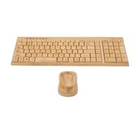 Cryfokt Ensemble Clavier et Souris en Bambou, Clavier et Souris sans Fil en Bois avec 2 Claviers et Récepteur USB, Appareils Informatiques pour Ordinateur Portable, PC, Ordinateur