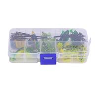 Cryfokt Ensemble D'accessoires de Pêche 10 Pièces Appâts Leurre Grenouille avec Connecteurs et Fil Anti-Morsure pour Attraper Le Bar et la Truite - Conception en Plastique Souple Réaliste, 5,1 X 2,6