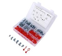 Cryfokt Ensemble de 160 Raccords de Graisse Hydrauliques de Haute qualité, pour Voitures, Camions, Fermes, 6 Tailles de Coude Hexagonal, Type Droit, Matériau en Fer + Polyéthylène