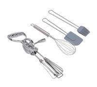 Cryfokt Ensemble de Batteurs d'oeufs Rotatifs, Manuel Rotatif Complet d'outils de Mélange Complet avec Mélangeur Fouet en Silicone Spatule, Batteur 'oeufs à Manivelle pour la Cuisson à la Maison,