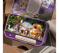 Cryfokt Ensemble de Bricolage en Bois pour Maison de Poupée avec Lumière LED pour Adultes et Enfants, Kit de Jouets Miniatures Complet pour Cadeau de Noël, Jouets pour Enfants (Q-010 Fais de Beaux