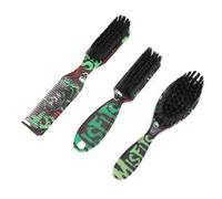 Cryfokt Ensemble de Brosses à Barbe pour Hommes, 3 Pièces en Plastique Durable pour le Toilettage et la Distribution D'huile, Moustaches et Barbes