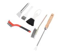 Cryfokt Ensemble de Brosses de Nettoyage pour Cage à Oiseaux en Bois, 7 Pièces en Acier Inoxydable Antirouille avec Grattoir à Fourchette, Balai et Pelle à Poussière pour Cages de Petits Animaux,