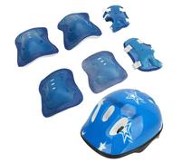 Cryfokt Ensemble de Casque de Vélo pour Enfants, équipement de Protection Réglable, Confortable et Sûr pour Les Enfants de 5 à 14 Ans, 1 X Casque, 2 X Genouillères, 2 Coudières, Protège-Poignets