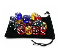 Cryfokt Ensemble de Dés en Acrylique de 50 Pièces, Dés Translucides à 6 Faces pour Les Jeux de Table, L'apprentissage des Mathématiques, Les Activités en Classe, Les Colorés en Vrac, (16mm)