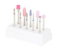 Cryfokt Ensemble de Forets à Ongles électriques pour Manucure et Pédicure, 10 Pièces/ensemble, Durables et écologiques pour les Ongles à Faire Soi-même ou les Résultats en Salon (blanc 10