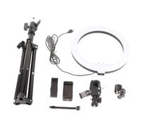 Cryfokt Ensemble de Lumières Circulaires LED avec Clamp/Holder de Téléphone pour Maquillage, Selfie, Diffusion en Direct - Lampe Vidéo à intensité Variable avec Trépied - Kit D'éclairage Circulaire