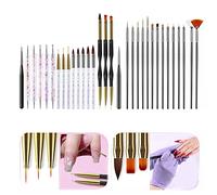 Cryfokt Ensemble de Pinceaux à Ongles et Stylos à Points, 31 Pièces, pour Applications Créatives de Nail Art à la Maison et dans les Salons, avec des Matériaux en Nylon et en Alliage