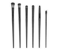 Cryfokt Ensemble de Pinceaux de Maquillage pour les Yeux, Coloration Facile, Cheveux Lisses, Délicats et Pelucheux, Facile à Utiliser pour Voyager, 6 Pièces, Noir