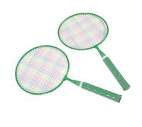 Cryfokt Ensemble de Raquettes de Badminton pour Enfants, avec Poignée Confortable et Filet à Haute élasticité pour Le Plaisir en Plein Air, Kit de 2 Pièces avec Sac de Transport (Green)
