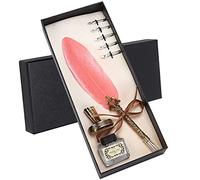 Cryfokt Ensemble de Stylos Plume, Ensemble D'écriture Rétro en Acier Inoxydable Fait à la Main pour la Calligraphie, Idéal comme Signature, Décoration de Bureau pour les Couples, les Personnes âgées