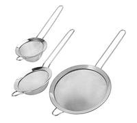 Cryfokt Ensemble de Tamis à Farine en Acier Inoxydable à Mailles Fines pour Ustensiles de Cuisson, Ustensiles de Cuisine pour les Besoins Ménagers, 3 pièces. Filtre à Mailles en Acier Inoxydable