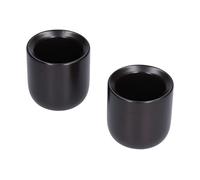 Cryfokt Ensemble de Tasses à café en Céramique Biseautée, 2 Tasses épaisses Faites à la Main pour les Amateurs de café au Bureau et à Domicile, 100ml (noir mat)