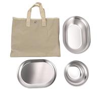Cryfokt Ensemble de Vaisselle de Camping, Kit de Désordre de Camping en Acier Inoxydable 304 avec Un Design Empilable Peu Encombrant, Ensemble D'assiettes et de Bols Portables