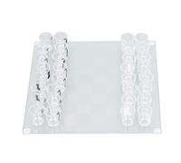 Cryfokt Ensemble d'échecs en Verre de Bois à Boire, Un Ensemble d'échecs en Verre à Coup Transparent Durable Exquis Drôle pour Les pour Les Fêtes