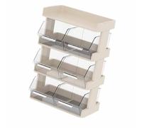 Cryfokt Étagère de Rangement pour Sachets de thé, Organisateur Compact de Style Japonais pour Bureau, Bar, Comptoir de Bureau, Blanc Crème (4 couches 30x17x42,5 cm)