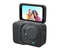 Cryfokt Étui de Protection en Silicone Souple, Coque Intégrale Antichoc avec Capuchon D'objectif et Lanière Compatible avec Caméra d'action, Housse de Protection en Silicone Souple avec (Black)