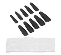 Cryfokt Faux Ongles Longs en Forme de Cercueil, Finition Brillante, Couverture Complète, avec Matériau ABS, sans Odeur, Ensemble de 10 Pièces pour Femmes et Filles, Salon de Manucure à Faire