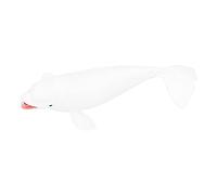 Cryfokt Figurines Réalistes de Baleine Blanche, Modèle d'animal Marin Mignon, Jouet éducatif pour Enfants en Plastique 7 X 3,3 X 1,6 Pouces