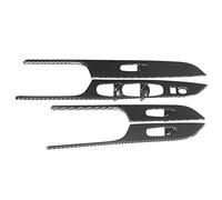 Cryfokt Garniture de Couvercle de Panneau de Commande de Lève-vitre Adaptée pour Frontier NP300 2015-2019 Couvercle de Panneau de Commutateur de Fenêtre Interne en Fibre de Carbone Brillant pour
