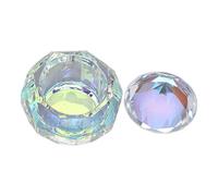 Cryfokt Gobelet Liquide Acrylique en Verre de Haute qualité, Design en Forme de Diamant, Taille Adaptée pour Liquide et Poudre Acrylique, Outil Pratique pour Salon de Manucure, Usage Individuel, 1