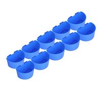 Cryfokt Gobelets d'alimentation pour Pigeons avec Conception en Demi-Cercle, Faciles à Installer, Fournitures d'alimentation en Plastique Non Toxique pour Pigeons et Oiseaux, 10 Pièces (Bleu Petit)
