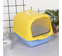 Cryfokt Grand Bac à Litière pour Chat, Bac à Litière à Couvercle Rabattable Intérieur Spacieux, à fermé avec Double Conception Anti-Sable pour Le Contrôle des Odeurs et Le Confort des Animaux de