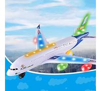 Cryfokt Grand Modèle électrique d'avion Jouet avec Son et Lumière pour Enfants, Avion A380 de 43 Cm de Long, Jouet pour Enfants de 3 Ans et Plus, Matériau ABS (Maquette d'avion)