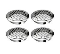Cryfokt Grille à Persiennes Rondes Grille Circulaire Réglable Évent de Soffite en Acier Inoxydable Conception à Lattes étanches avec Lattes Inclinées à 45 Degrés (Alliage d'aluminium/acier