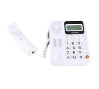 Cryfokt GY T2020CID Téléphone Filaire ABS, Affichage de L'identification de L'appelant, Calculatrice de Haut-Parleur de Bureau pour Usage Domestique et Bureau (White)