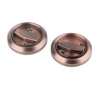 Cryfokt Hardware de Porte Serrure de Porte Ronde, 304 Verrouillage de en Acier Inoxydable, Salle de Bain de d'accès pour en Bois en Bois en Acier (Bronze rouge (avec serrure))
