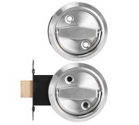Cryfokt Hardware de Porte Serrure de Porte Ronde, 304 Verrouillage de en Acier Inoxydable, Salle de Bain de d'accès pour en Bois en Bois en Acier (argent (avec serrure))