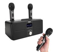 Cryfokt Haut-Parleur karaoké Bluetooth, Kit Sonore de Haute qualité pour la Pratique du Chant en Famille KTV, ABS Noir + Matériau Métallique (Black)
