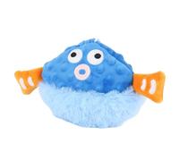 Cryfokt Housse de Jouet en Peluche Amovible pour Chien, Douce et Confortable pour Un Temps de Jeu Heureux pour Chiens et Chats, Conception Sphérique (Couverture Bleue)