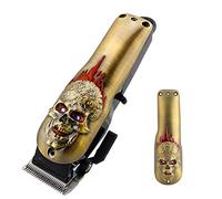 Cryfokt Housse de Tondeuse Professionnelle à Tête D'animal Dorée, Boîtier de Protection élégant pour, Coque de Tondeuse en Alliage de Zinc pour 8571/8148/8591, 6,0 X 1,8 Pouces, Poignée (crâne d'or)