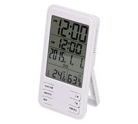 Cryfokt Humidimètre de Température Domestique avec Affichage de L'heure et de la Date, Thermomètre et Hygromètre électronique pour Chambre à Coucher, Cuisine, Salon, Matériau ABS Robuste