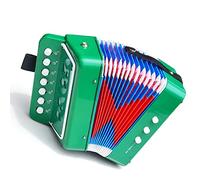 Cryfokt Instrument de Musique Accordéon pour Enfants, Jouet à 7 Touches pour Enfants, Développement des Capacités Sensorielles et Intellectuelles, Matière Plastique pour Ensemble et Pratique (GREEN)
