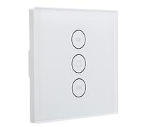 Cryfokt Interrupteur de Rideau Intelligent avancé avec Commande Tactile et Vocale pour Maisons Intelligentes, en Verre trempé de Haute qualité, Prend en Charge et, Prise UE (WHITE)