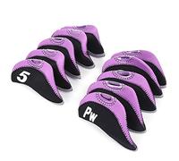 Cryfokt Iron Club Headcover, Putter Employee, Black Purple Numéro 10pcs Putter Heascover, Golfers for The Outdoor Travel Club