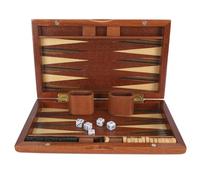 Cryfokt Jeu de Backgammon Classique, Plateau de Jeu de Société | Jeu D’échecs avec étui Pliable en Similicuir, Noyer élégant, Idéal en Voyage pour Adultes Enfants for Parties