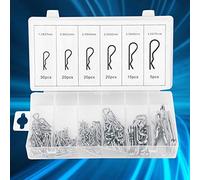 Cryfokt Jeu de Goupilles Fendues en Acier de Haute qualité, Graissables pour la Protection des Murs des Trous, Assortiment de 110 Goupilles à Clip de Type R pour les Travailleurs de Maintenance