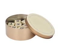 Cryfokt Jeu de Mots Croisés 12 Dés de Lettres Anglaises Voyage Scrabble avec étui de Rangement pour Le Plaisir en Famille (Gold)