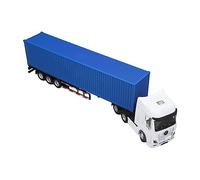 Cryfokt Jouet de Camion de Conteneur de Simulation élevée avec Remorque de Tracteur Détachable pour Les 8 Ans et Plus, Matériau en Alliage 11,6 X 2,9 X 1,9 Pouces (Blue)