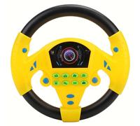 Cryfokt Jouet de Volant en Voiture Interactive avec des Sons, Une Apparence D'imitation élevée, de la Musique Dynamique, Un Accessoire de Tasse à Vent, des Enfants comme Un Outil de (Yellow)