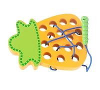 Cryfokt Jouet D'enfilage de Laçage en Bois pour L'éducation Précoce, Jeu de Voyage Léger, Compact et Durable pour Enfants en Bois Lisse (Ananas)