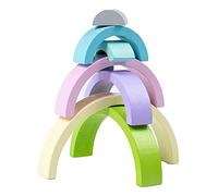 Cryfokt Jouet Empilable en Bois en Forme D', Puzzles Créatifs Multicolores pour Les Tout-Petits, Sûr et Facile à Saisir, Jeu éducatif Idéal (Taille Libre)
