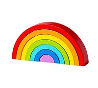 Cryfokt Jouet Empilable en Bois en Forme D', Puzzles Créatifs Multicolores pour Les Tout-Petits, Sûr et Facile à Saisir, Jeu éducatif Idéal (Taille Libre)