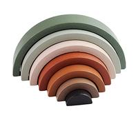 Cryfokt Jouet Empilable en Bois en Forme D', Puzzles Créatifs Multicolores pour Les Tout-Petits, Sûr et Facile à Saisir, Jeu éducatif Idéal (Taille Libre)